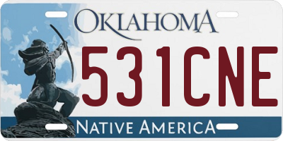 OK license plate 531CNE