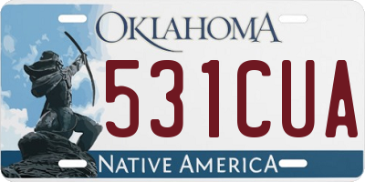 OK license plate 531CUA
