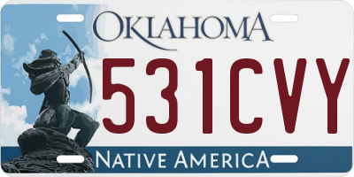 OK license plate 531CVY