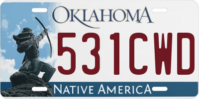 OK license plate 531CWD