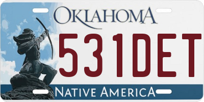 OK license plate 531DET