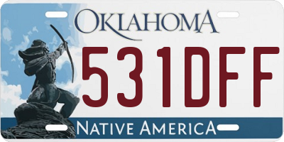 OK license plate 531DFF