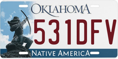 OK license plate 531DFV