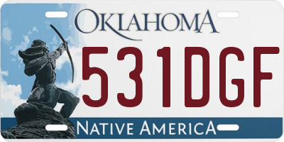 OK license plate 531DGF