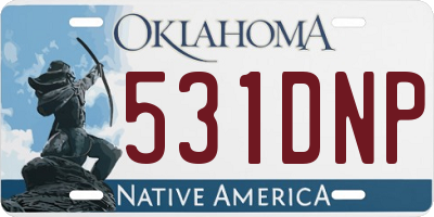 OK license plate 531DNP