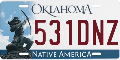 OK license plate 531DNZ