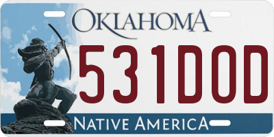 OK license plate 531DOD