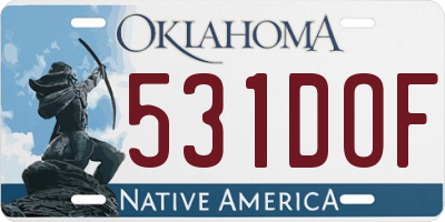 OK license plate 531DOF