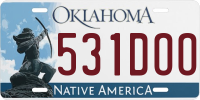 OK license plate 531DOO