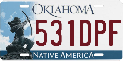OK license plate 531DPF