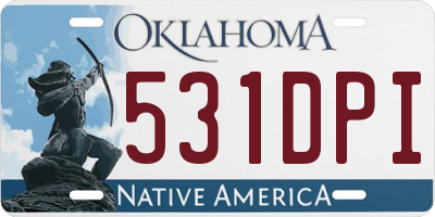 OK license plate 531DPI