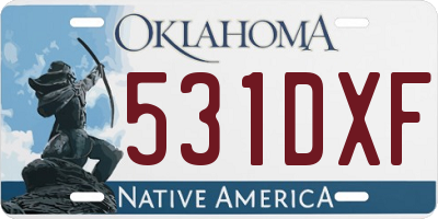 OK license plate 531DXF