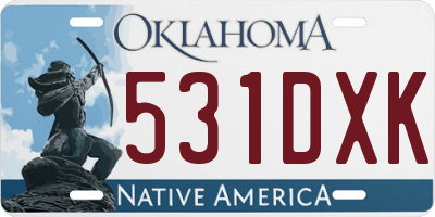 OK license plate 531DXK