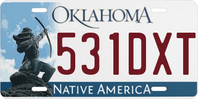 OK license plate 531DXT