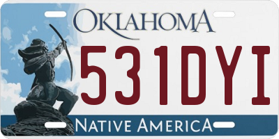 OK license plate 531DYI