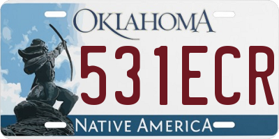 OK license plate 531ECR