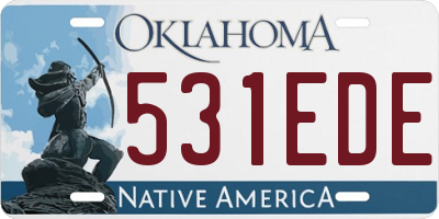 OK license plate 531EDE
