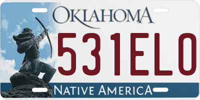 OK license plate 531ELO