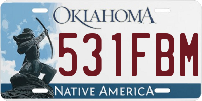 OK license plate 531FBM