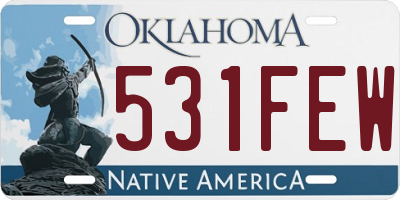 OK license plate 531FEW