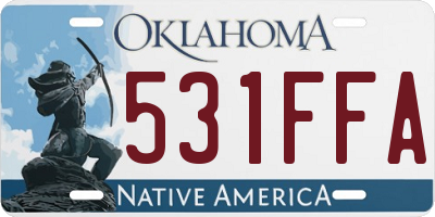 OK license plate 531FFA