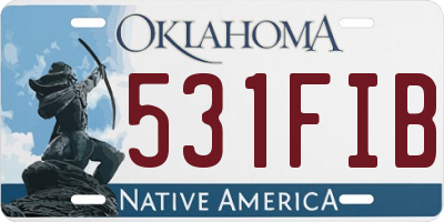 OK license plate 531FIB