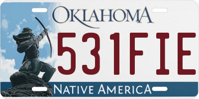 OK license plate 531FIE