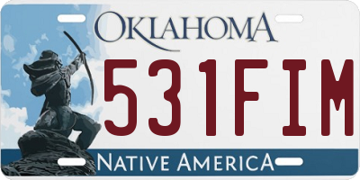 OK license plate 531FIM