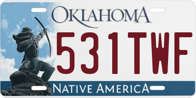 OK license plate 531TWF