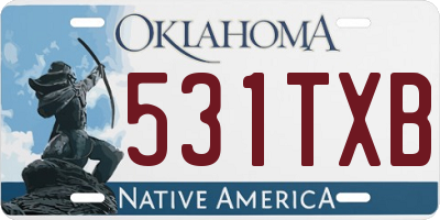 OK license plate 531TXB