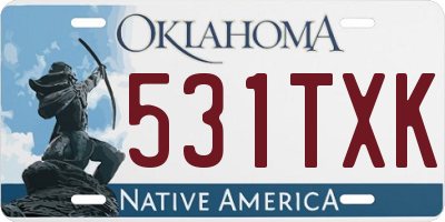 OK license plate 531TXK