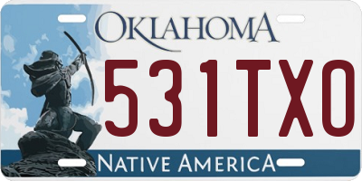 OK license plate 531TXO