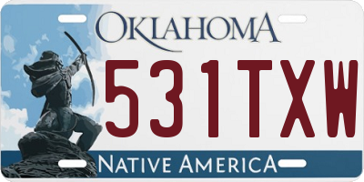 OK license plate 531TXW