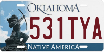 OK license plate 531TYA