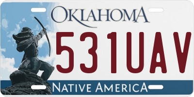 OK license plate 531UAV