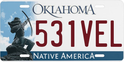 OK license plate 531VEL