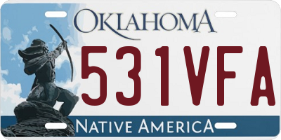 OK license plate 531VFA