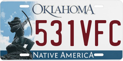 OK license plate 531VFC