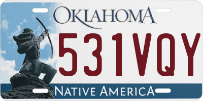 OK license plate 531VQY