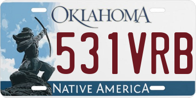 OK license plate 531VRB