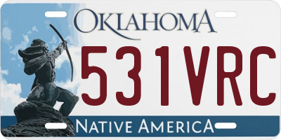 OK license plate 531VRC
