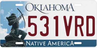 OK license plate 531VRD