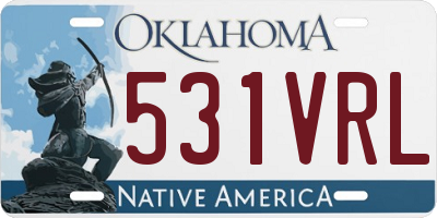 OK license plate 531VRL