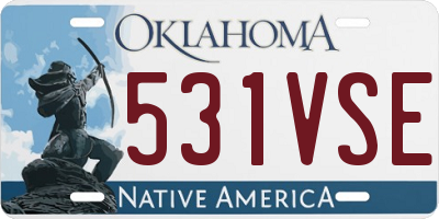 OK license plate 531VSE