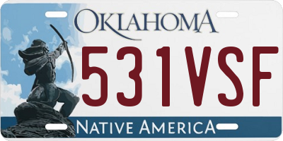 OK license plate 531VSF
