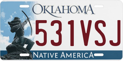 OK license plate 531VSJ