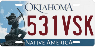 OK license plate 531VSK