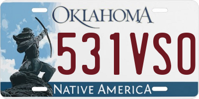 OK license plate 531VSO
