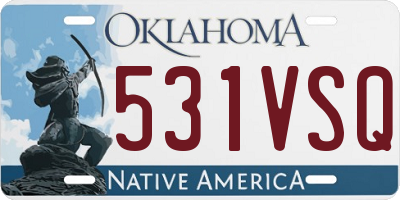 OK license plate 531VSQ