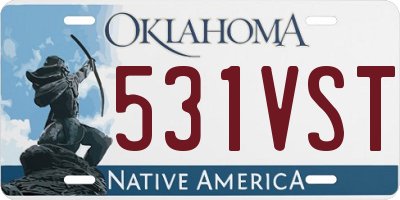 OK license plate 531VST